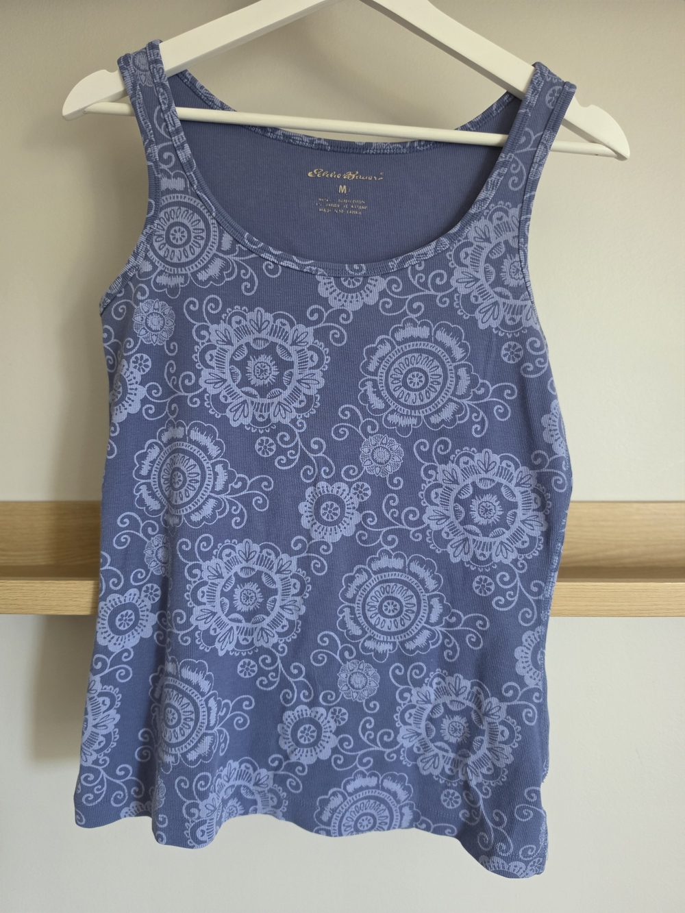 Eddie Bauer Periwinkle Blue Floral Scoop Neck Tank